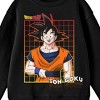Dragonball Z Goku Character with Black Checkered Background Youth Black Crew Neck Sweatshirt - 2 of 2