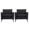 Ridstar Set of 2 Soft-Padded Accent Chair with Armrests and Backrest-Black - 4 of 4