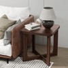 Lirago  Solid Wood Rectangular Side Table in Walnut Finish Modern Minimalist Design Multi-Functional Living Room Accent Table 24"H x 24"D x 24"W - 2 of 4