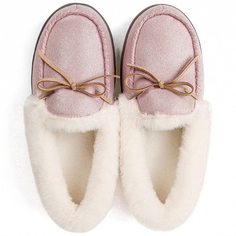 Pink store moccasin slippers