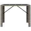 vidaXL Bar Table with Glass Top Gray 57.1"x31.5"x43.3" Poly Rattan - 3 of 4