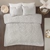 Lyngins Tufted Cotton Chenille Medallion Full/Queen Size Comforter Set, Shabby Chic Boho Bedding Set with 1 Comforter & 2 Shams, All-Season Quilt Set - 3 of 4