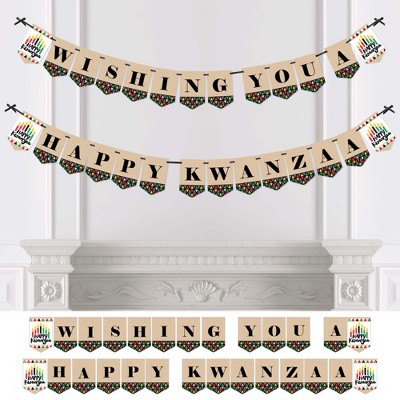 Big Dot of Happiness Happy Kwanzaa - Party Bunting Banner - Party Decorations - Wishing You a Happy Kwanzaa