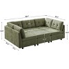 VANOMi Chenille Sectional Sofa with Ottoman - 4 of 4