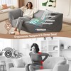 Okak Chenille Fabric 3-in-1 Convertible Futon Sofa for Living Room Bedroom,Deep Seat Sleeper Couch with Comfy Backrest & Pillows - 4 of 4