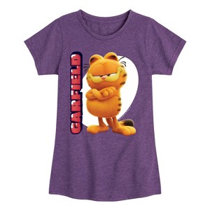 Girls' - Garfield - Garfield Movie Vertical Fitted Short Sleeve Graphic T-Shirt - 1 of 4