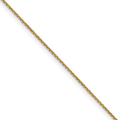 Black Bow Jewelry 0.95mm, 14k Yellow Gold, Diamond Cut Cable Chain Necklace