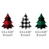 Big Dot of Happiness Holiday Plaid Trees - Paper Straw Decor - Buffalo Plaid Christmas Party Striped Decorative Straws - Set of 24 - 2 of 4