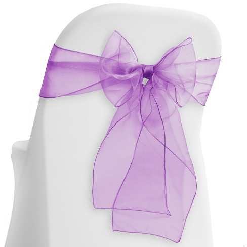 Lann's Linens 10-pack Elegant Organza Chair Cover Sashes For Wedding,  Banquet - Purple : Target