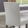 Racxily Set of 2 Light Gray Fabric Parsons Dining Side Chairs with Gray Wood Legs - 2 of 4