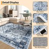 Machine Washable Area Rug Living Room Vintage Medallion Carpet Distressed Rugs for Bedroom - 4 of 4