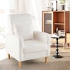Tangkula Accent Chair w/Lumbar Pillow Teddy Fleece Cover Rubber Wood Legs for Living Room - 3 of 4
