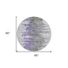 Purple Ivory And Charcoal Abstract Washable Indoor Outdoor Area Rug - 3 of 4