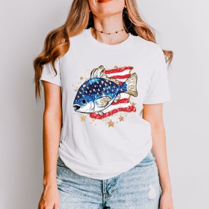 Simply Sage Market Patriotic Fish Short Sleeve Tee - 1 of 4