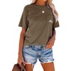 asual Pleated Womens Tee Loose Fit Cotton Top Half Or Three Quarter Sleeve - 2 of 4