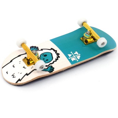 Teak Tuning Pro 32mm Fingerboard Complete - 5 Ply Wood Deck with Pro Trucks - Teal Yeti