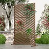 Lirago Brown 72 in. Galvanized Metal Outdoor Privacy Screens Garden Outdoor Fence - 4 of 4