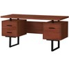 Vynxaria Computer Desk, Home Office, Laptop, Left, Right Set-up, Storage Drawers, 60"l, Work, Brown Laminate, Black Metal,Modern - 3 of 4