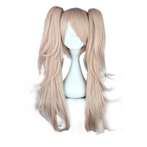 Unique Bargains Women's Curly Wigs 26" Pink with Wig Cap Synthetic Fibre - 1 of 4