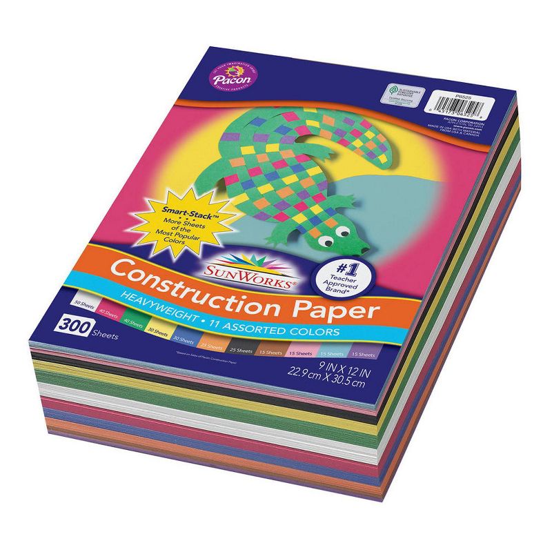 2pk 300 Sheets/Pk SunWorks Construction Paper 11 Colors - Pacon, 2 of 5