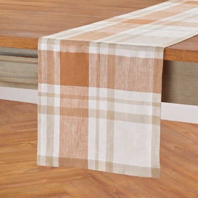 Solino Home Linen Plaid Table Runner | Fall Harvest Plaid