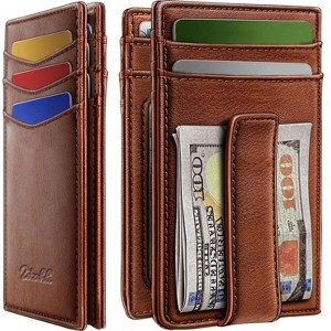 Generic Magnetic Closure Slim Wallet-Genuine Leather Front Pocket Wallet for Men - 1 of 4