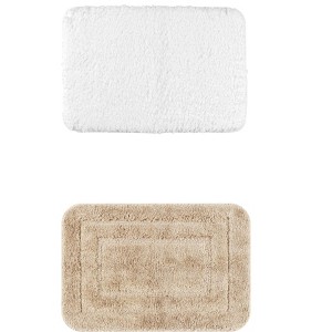 Unique Bargains 2Pcs Non-Slip Extra Thick Microfiber Soft Plush Bath Mats - 1 of 4