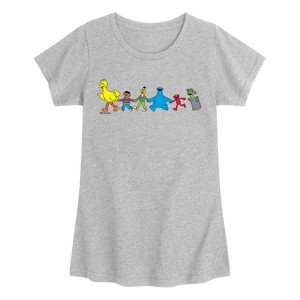 Girls' - Sesame Street - SS Group Fitted Short Sleeve Graphic T-Shirt - 1 of 3