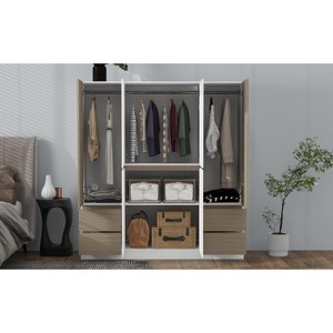 UPHA 6-Doors Wooden  Wardrobe Storage for Bedroom with Big Drawers - 1 of 4