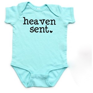 The Juniper Shop Heaven Sent Heart Baby Bodysuit - 24mo - Chill - 1 of 2