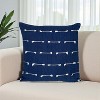 HomeRoots 18" Dark Blue Striped Cotton Throw Pillow With Texture - 2 of 4