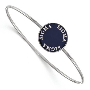 Black Bow Jewelry Sterling Silver Sigma Sigma Sigma Greek Life Bangle Bracelet 7 Inch - 1 of 3