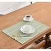 Aoibox Wracra Cotton Linen Placemats, Set of 6 Rustic Hemstitch Place Mats for Kitchen Table, Heat Resistant with Sage Green Hemstitch Design - 3 of 4