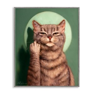 Stupell Industries Cat & Middle Finger Framed Giclee Art - 1 of 4