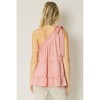 Women's Satin One Shoulder Top - entro - 2 of 4