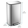 8 Gallon Stainless Steel Garbage Can, Kitchen Step On Trash Can with Quiet Close Lid & Inner Bucket - 2 of 4