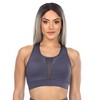 Women's Racer Back Sports Bra Black - White Mark - 4 of 4