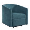 Christopher Knight Home Vasa Modern Power Lift Barrel Shaped Chenille Upholstered Recliner with Footrest and Side Pocket - 2 of 4
