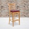 Emma and Oliver Ladder Back Wooden Restaurant Dining Barstool - 2 of 4