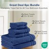 Bath Towel Set of 12 pc, 4 Hand Towel for Bathroom, 4 Wash Towel, 4 Bath Towel Set Large, Cotton Towel Set, Quick Dry Towel Set, Dual Layers, Zero-Twist & 2-Ply Twist Backing - 2 of 4