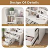 Kumasinova Makeup Vanity Desk with LED Mirror&5 Drawers,Adjustable Lighting Vanity Table with Hidden Mirror,Storage Dressing Table for Bedroom,White - 3 of 4