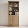 VAUXHILL & CO. Halston Standard  Bookcase with Doors, Adjustable Storage Display Shelving Unit for Home & Office, 72.6" H x 31.5" W x 14.5" D, Oak - 2 of 4