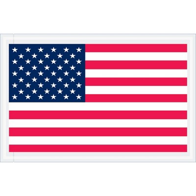 Box Partners "Packing List Enclosed" Envelopes U.S.A. Flag 5 1/4" x 8" Red/White/Blue 1000/Ca PL424