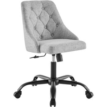 Modway Distinct Tufted Swivel Upholstered Office Chair, Black Light Gray 23 x 20.5 x 32