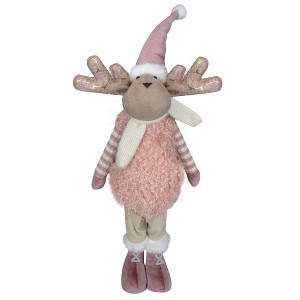 Northlight Standing Boy Moose Christmas Figurine - 26" - Pink and Beige - 1 of 4