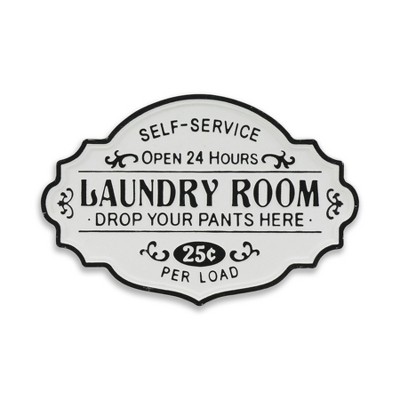 Cheung's Dafina Enamel Style Finished Laundry Sign White