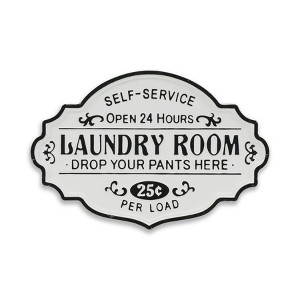 Cheung's Dafina Enamel Style Finished Laundry Sign White - 1 of 4