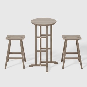 WestinTrends Malibu All Weather Hdpe Outdoor Patio Bar Height Bistro Set (3-piece) - 1 of 4