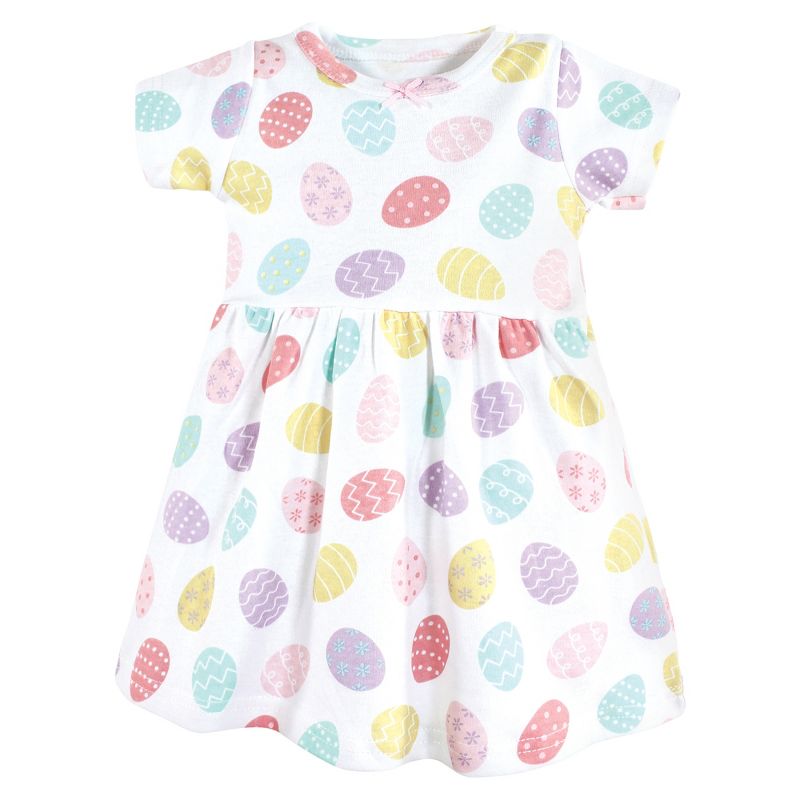 Hudson Baby Infant and Toddler Girl Cotton Dresses, Easter Eggs, 3 of 5