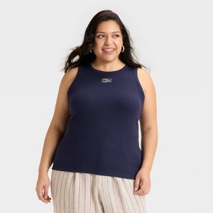 Women's Slim Fit Ribbed Tank Top - A New Day™ - 1 of 3